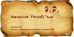 Hanuszek Perpétua névjegykártya